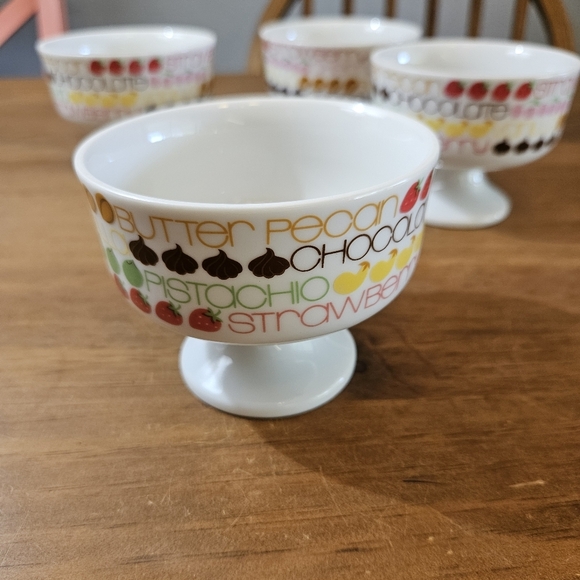 Toscany Collection Japan Set of 4 Vintage Ice Cream Dishes MCM Retro 70's - Picture 2 of 7